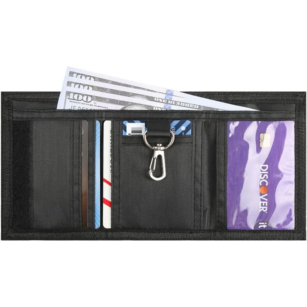 RFID Trifold Digital Wallet Wallets with Lanyard for Girls Boys Cartoon Trifold Wallets with Sticker and Zipper Pocket for Teens - view 5