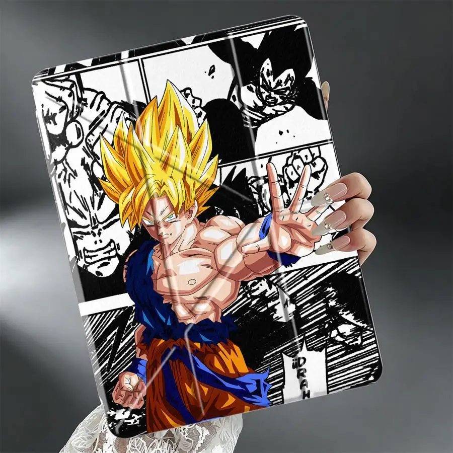 Tablet Case For iPad Mini 7 6 5 10th Gen Pro 13 2025 2026 9th Air 8 M2 M3 3 12th 11th With Pen Slot Cover Dragon Ball Goku