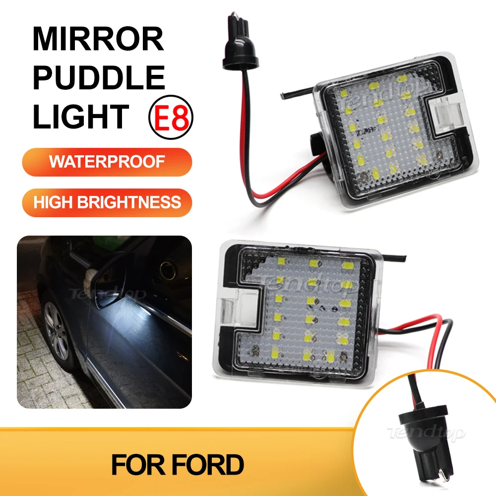 2Pcs For Ford Focus 3 Escape 3 Mondeo 4 5 Kuga 1 2 Galaxy 2 C Max S Max Car Courtesy Lamps  LED Under Side Mirror Puddle Light