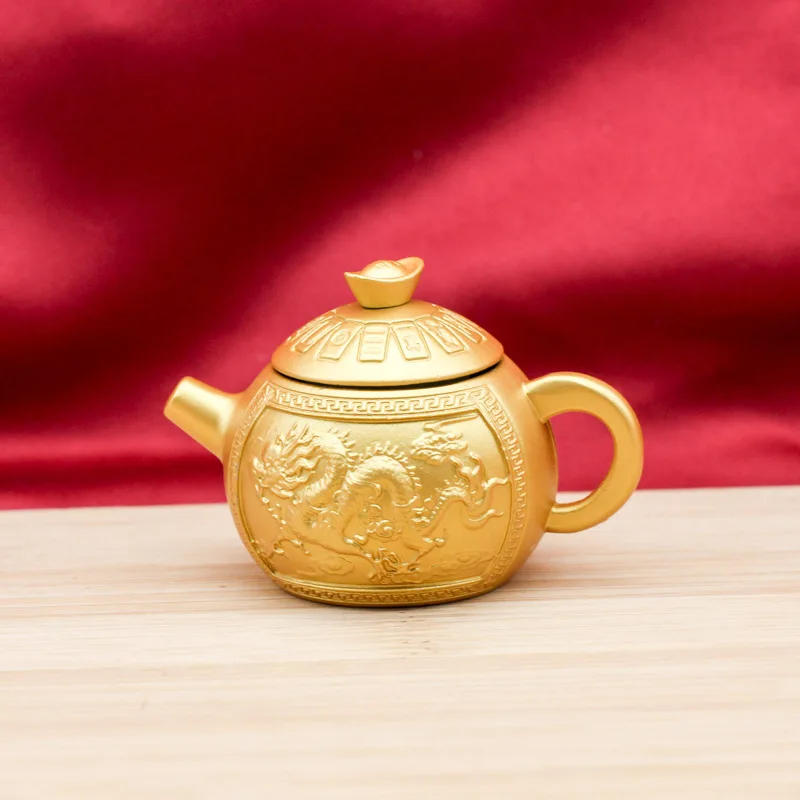 Wholesale Two Pieces Price Creative New Dragon and Phoenix Club Turn Handle Pot Hu Hand Pieces Little Teapot Tea Ornaments Playi