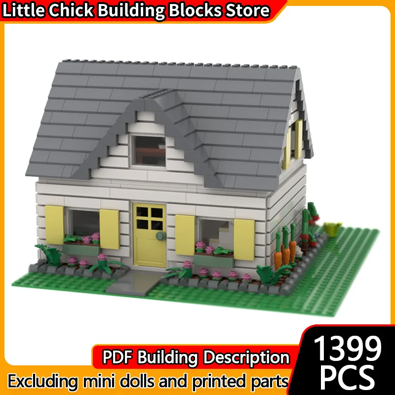 

City Street View Model MOC Building Bricks The Garden Cottage Modular Technology Gifts Holiday Assemble Children Toys Suit