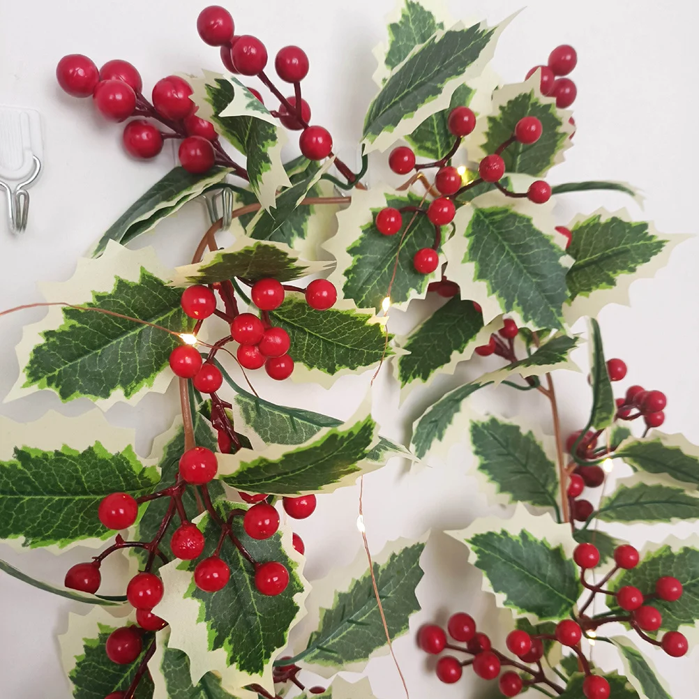 الروطان التوت سلسلة ضوء عيد الميلاد ديكور حفلات LED مضيئة معلقة هدية الكريسماس التوت سلسلة ضوء عيد الميلاد ديكور مضيئة