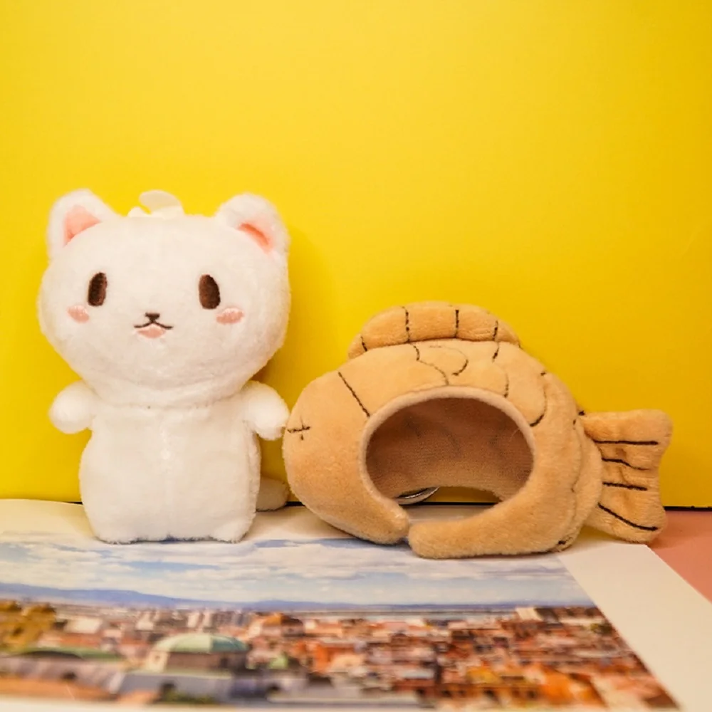 Ciondolo per bambola borsa coreana Donna Ragazza Ciondolo per borsa per bambini Portachiavi con vivavoce per gatto Portachiavi in peluche per gatti