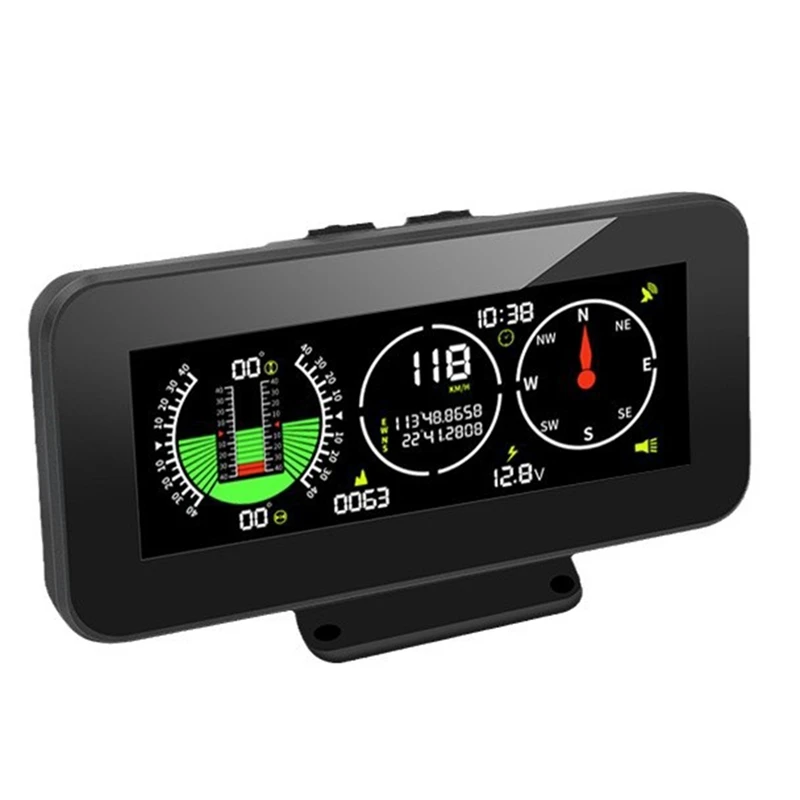 M60 Car Digital Display GPS Smart Inclinometer Tilt Pitch Angle Inclinometro Auto HUD Intelligent Slope Meter