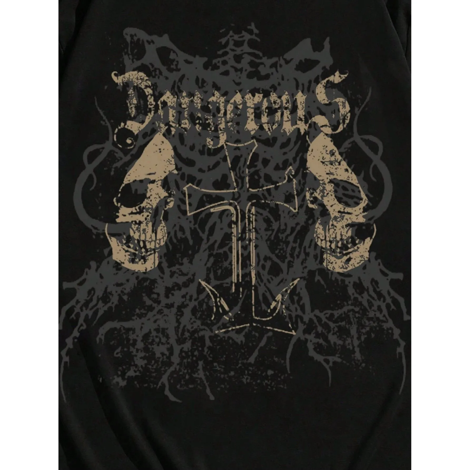 ex Хлопковая футболка в стиле панк с принтом черепа, свободная посадка с воротником ор Sve Генри, молодежная одежда для подростков, повседневная одежда, летний сезон