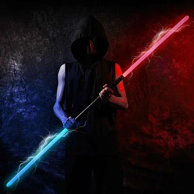 ND-Spada laser Impugnatura in metallo per duello pesante 7 colori Led Cambia Puntelli Cosplay Foc Blaster Laser 78 cm Spada per bambini Giocattoli luminosi