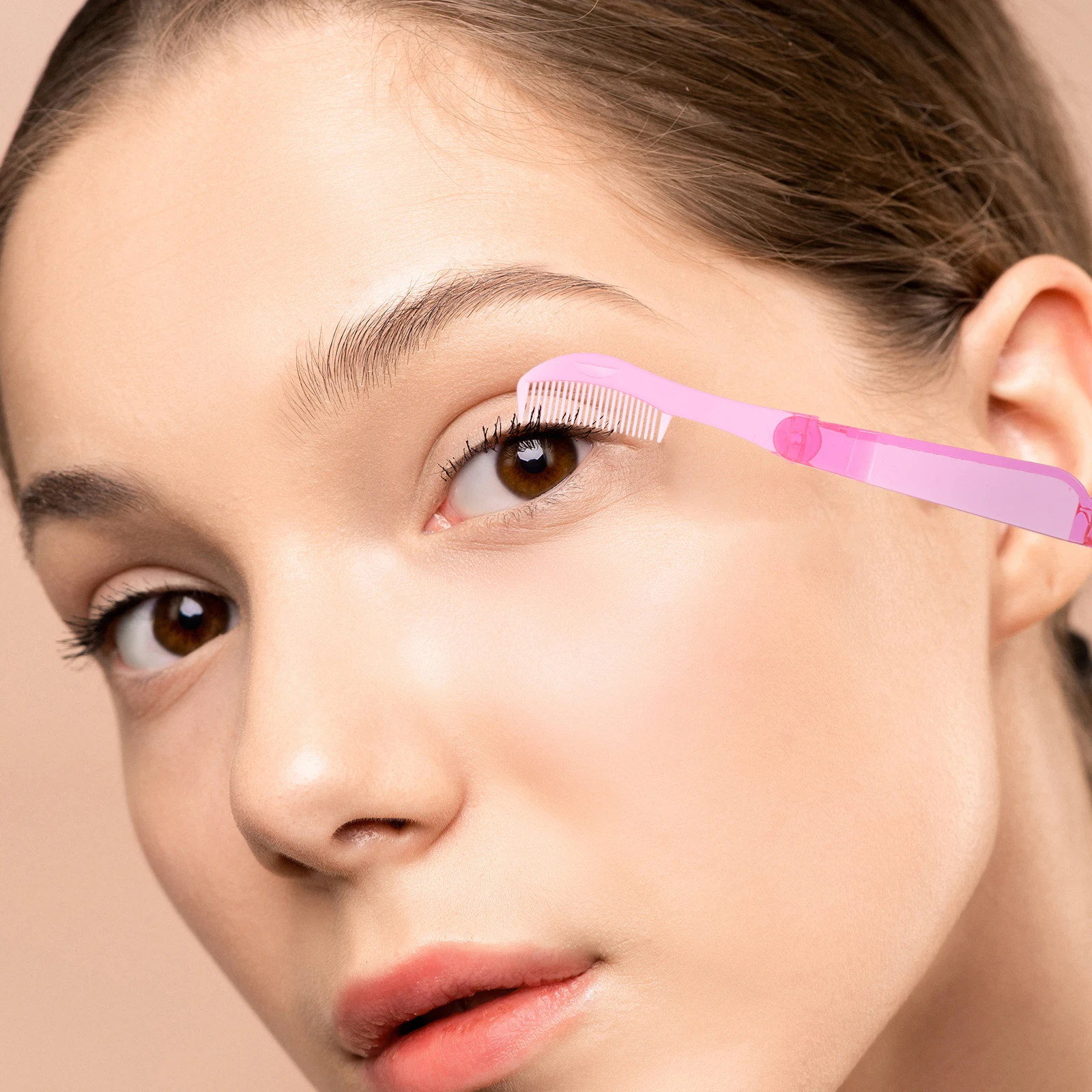 

Double-ended Folding Eyelash Comb Beauty Makeup Tool Applicator Plastic Separator Brush