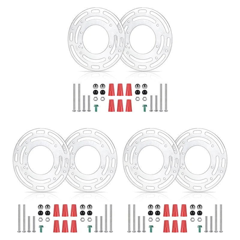 

Комплект монтажных кронштейнов для светильников RALCA-6 Pack, монтажная пластина для потолочного светильника, блоки для крепления настенного светильника с винтами и гайками