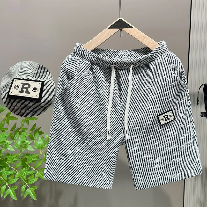 

L-4XL шорты с карманами для мужчин саржевый принт с буквенным принтом модные мешковатые шорты на шнурке впитывающие пот уличная одежда мужские спортивные штаны