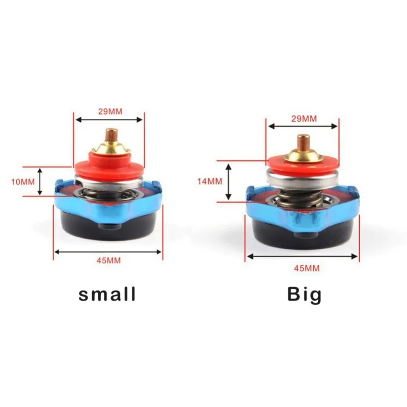 Big Small Head 0.9/1.1/1.3 Bar Thermost Radiator Cap Tank Cover Water Temperature Gauge Cover Racing Car