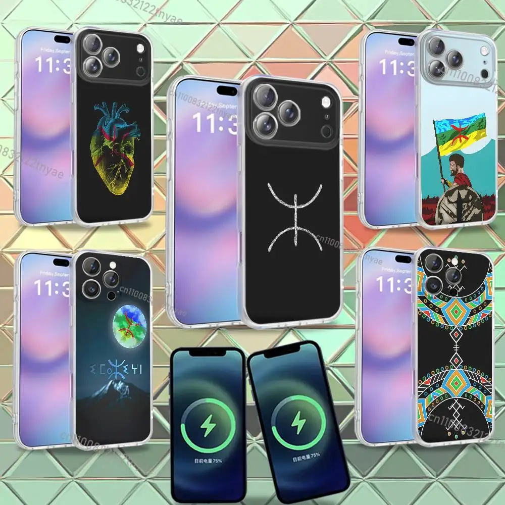 

Чехол для телефона с флагом амазигов (берберов) для iPhone 16, 14, 11, 17, 13, 15, 12, Air, Plus, Pro, Max, E, Mini, матовый, для беспроводной зарядки MagSafe
