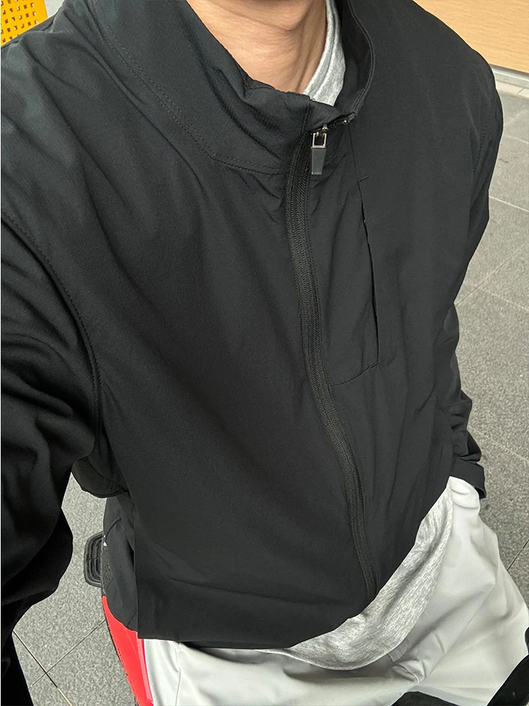 

Men's Summer Qui Dry Slim Fit Lightweight Stand Collar Cycling Sun Protection Jaet Tee-Resistant Outdoor Versatile Jaet