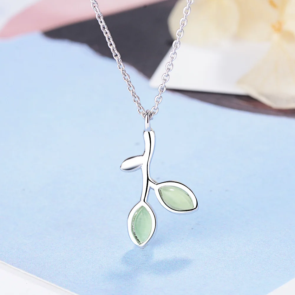 925 Sterling Silver Leaf Pendant Necklace For Women  Fashion Luxury Quality Fine Jewelry Offers With  GaaBou