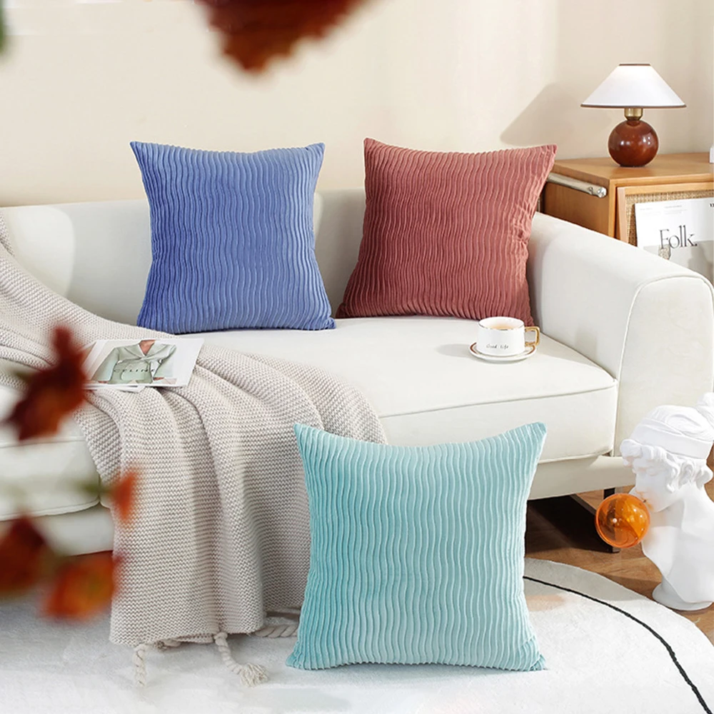 Funda de cojín con diseño de proceso plisado, cubierta de almohada decorativa para decoración del hogar, sofá, sala de estar, cojín de lujo, 45x45cm