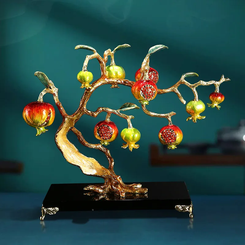 New Chinese enamel pomegranate ornament living room decoration new home