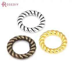 100PCS Antique Bronze Zinc Alloy Twisted Closed Rings Connect Charms Diy Jewelry Making Supplies Earrings Accessories for Women