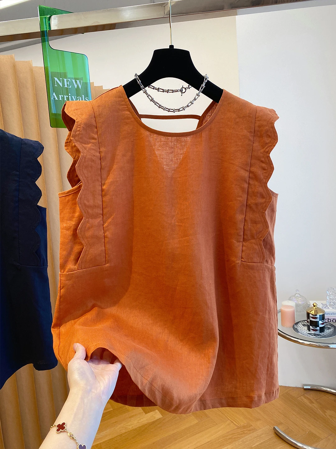 

Хлопково-льняной жилет в стиле ретро, женский свободный универсальный дизайн Sensation Fly Sve, хлопково-льняной маленький топ irt