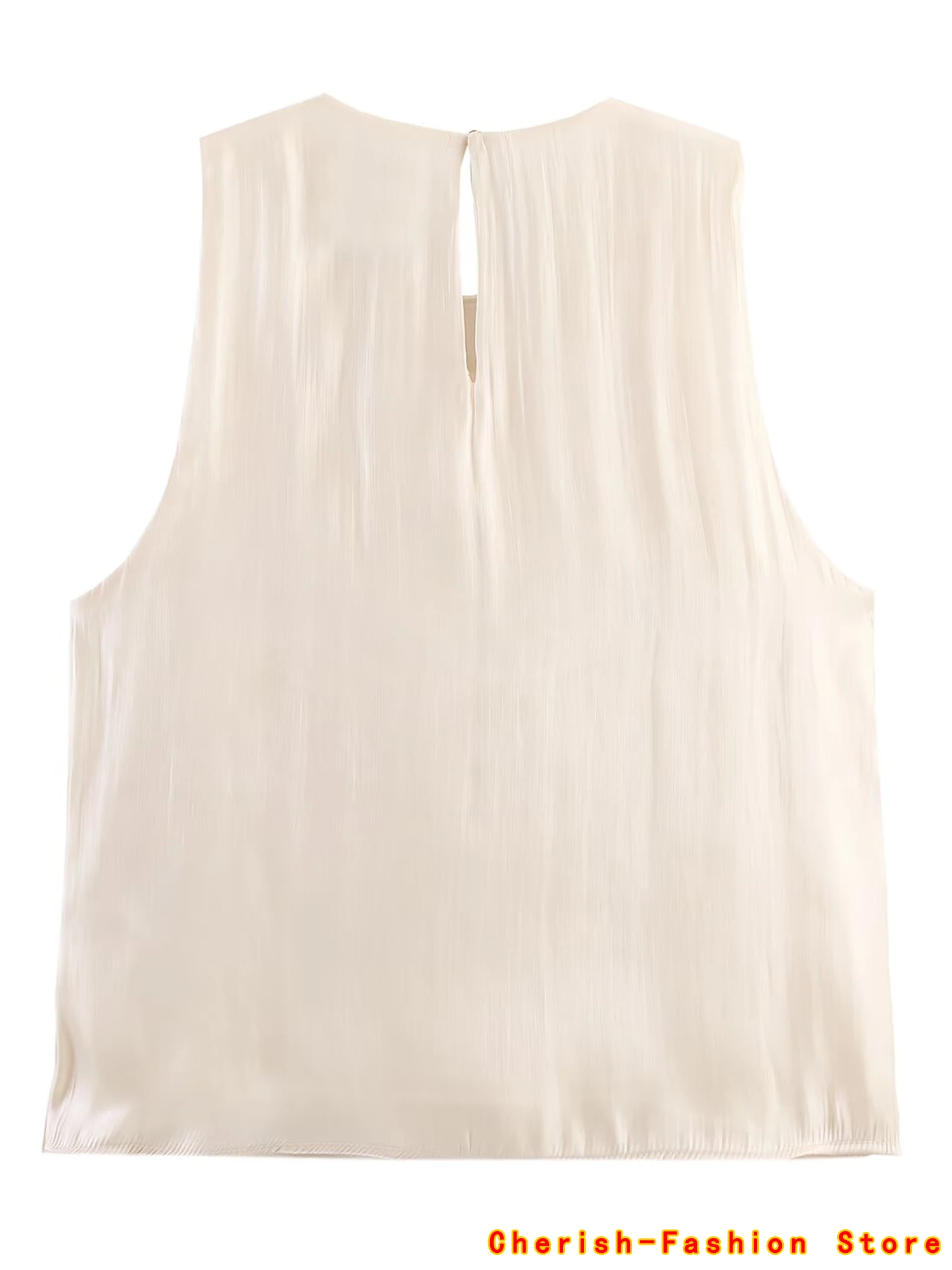 Women Fashion Beige Tierred Ruffled Summer Tank Tops Vintage O-Neck Female Chic Thin Top Solid Shirt Ruffled Sleeveless Blouse