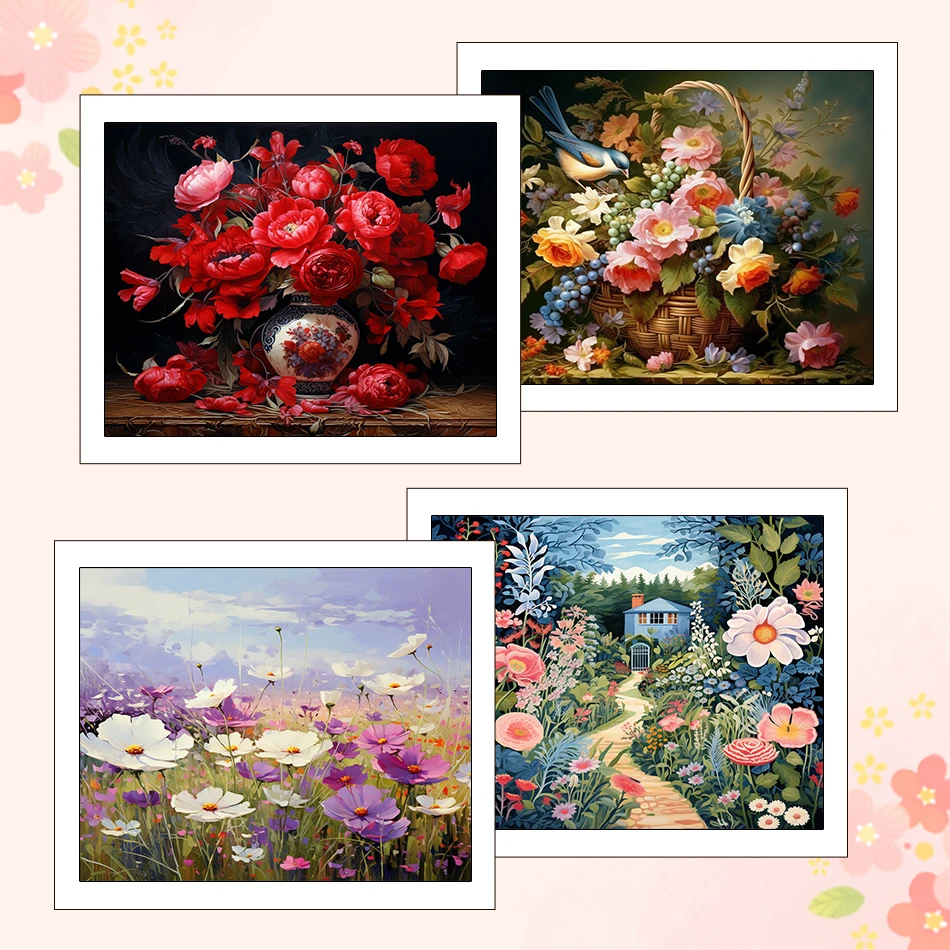 

RUOPOTY Paintings For Painting By Numbers Picture Drawing Flowers Modern 40X50cm Handwork Art Supplies Canvas Gifts Wall Decor