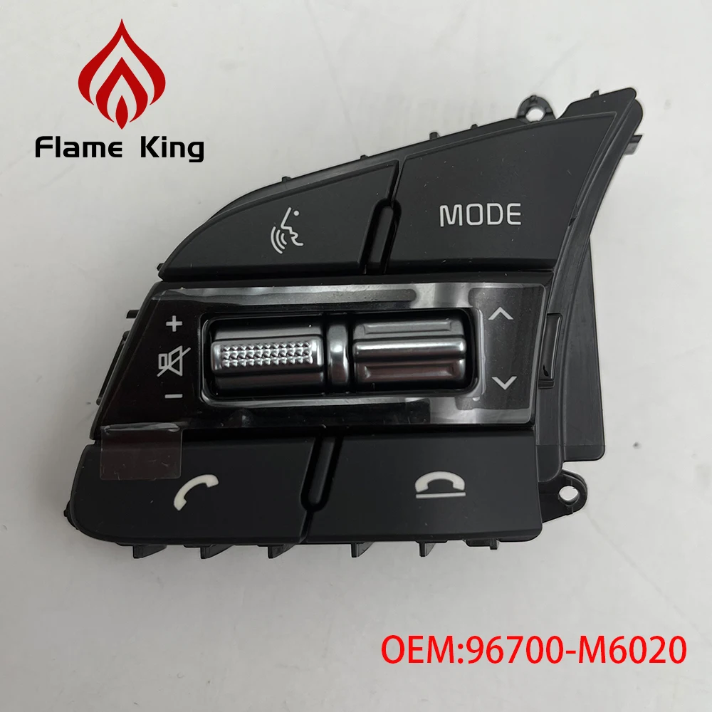 Flame King for Ki-A KX3 (Seltos) Multi Functional Steering Wheel Cruise Control Bluetooth Audio Control Switch 96700-M6340