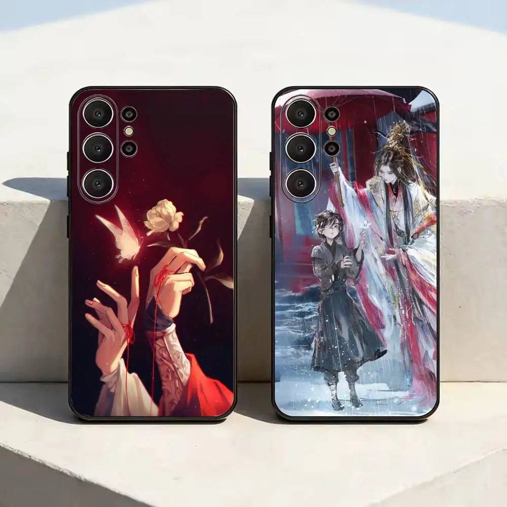 Heaven Official's Blessing Classic Anime Black Soft Silicone Phone Case for Samsung Ultra S26, S24, S21, S22, S23, S30 Plus,Lite