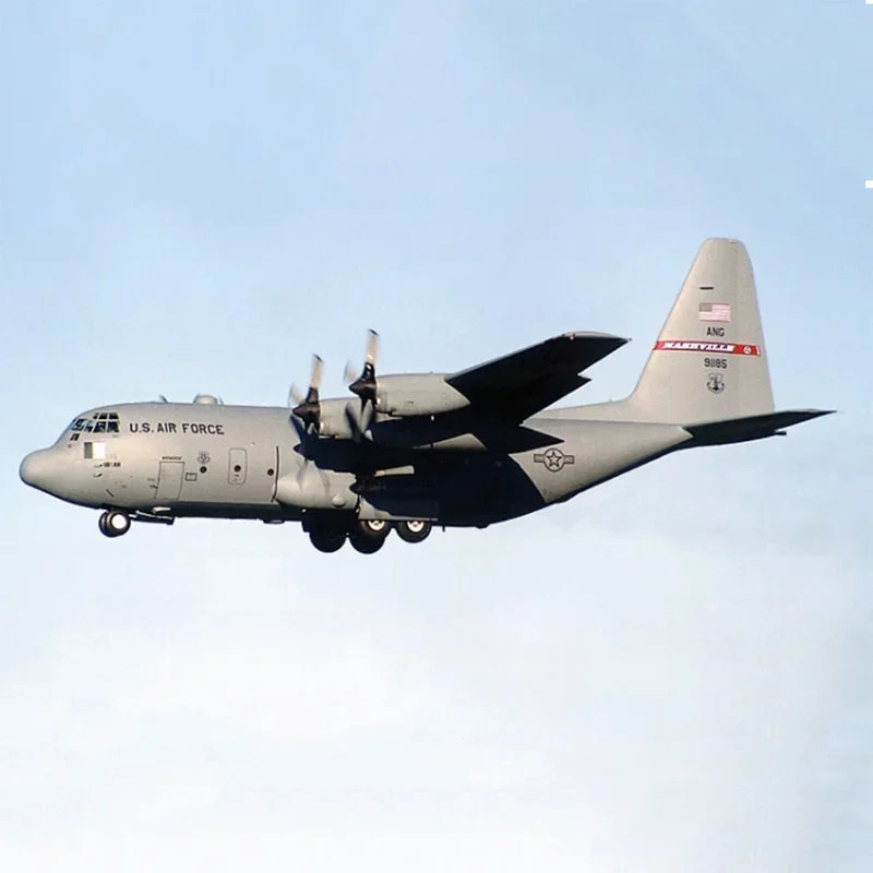 Diecast Scale 1/200 US Air Force C-130H Hercules Transport C130 Finished Alloy Aircraft Model Display Collectible Toys Gifts