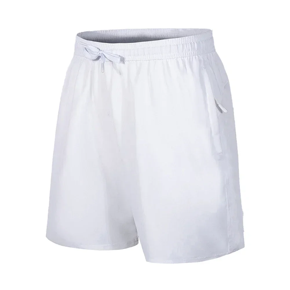 Pantalones cortos informales de seda de hielo para hombre, Shorts de playa para ejercicio al aire libre, de secado rápido para correr, trotar,