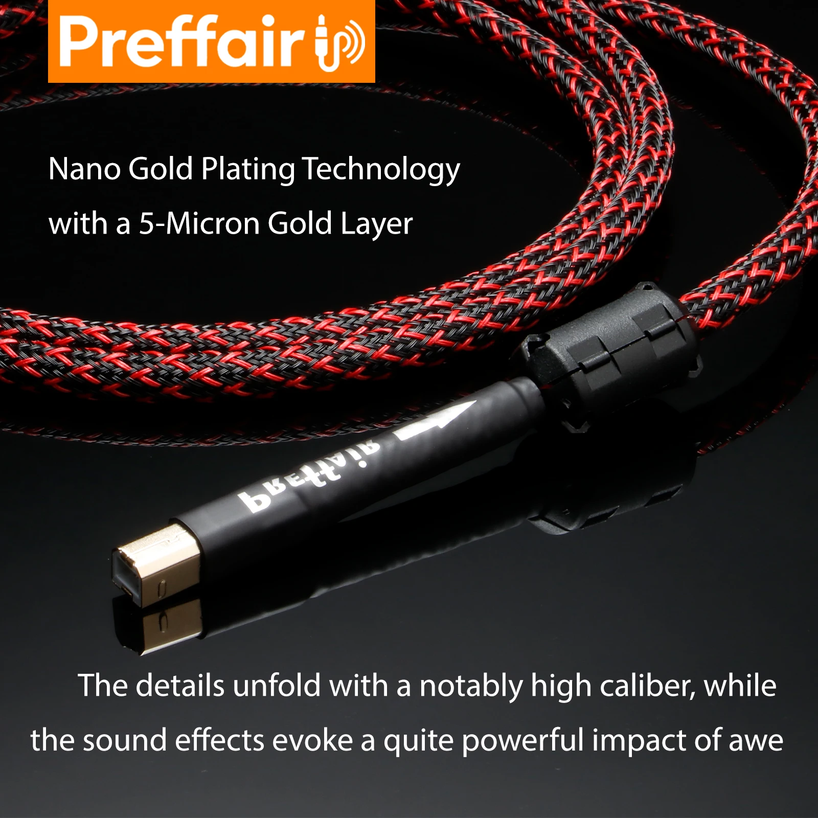Preffair OFC Gold Plated USB C To B Cable USB Type C To B Audio Data Cable DAC otg Mobile Phone DAC Cable Sound card decoder