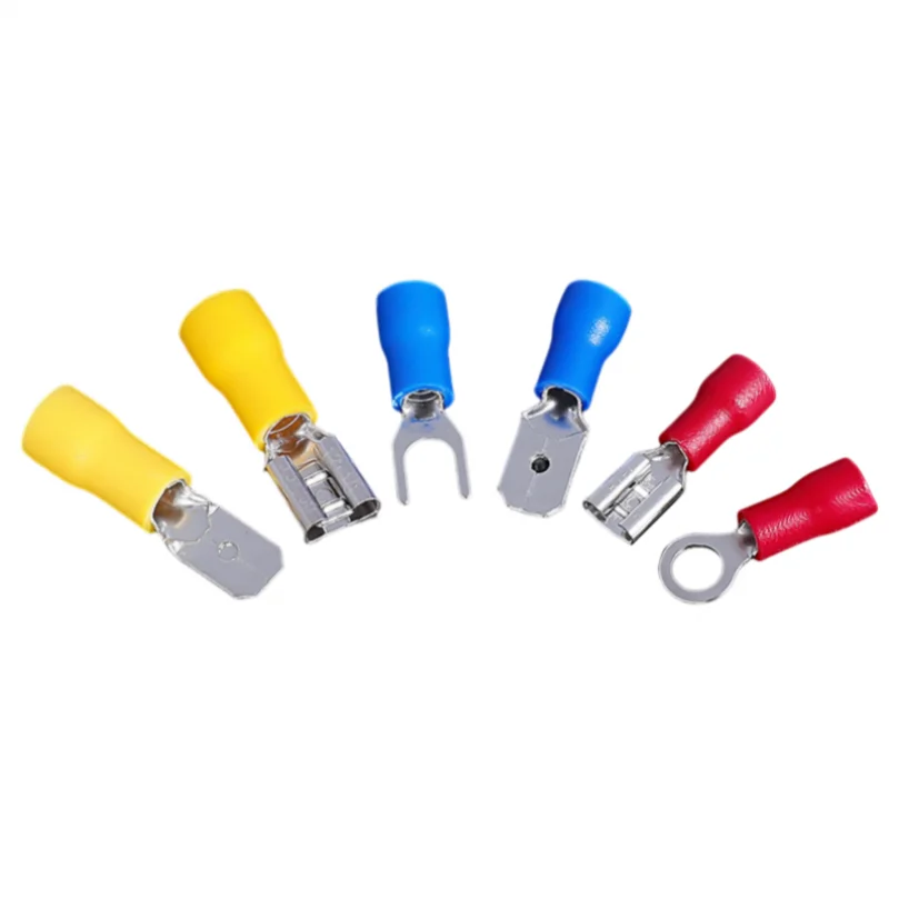 280pcs Strong Copper Barrel Insulated Spade Crimp Electrical Connectors Lug Kit with Box Red Blue Yellow Ring Wire Connectors