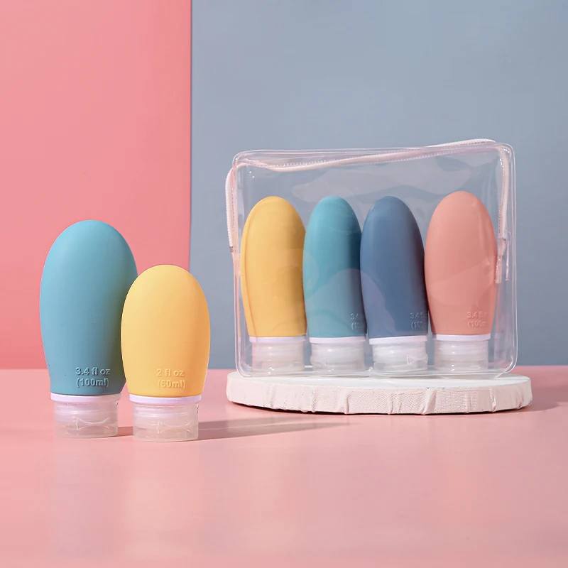 

Bpa Color Food Grade Set Kit Small Leakproof Waterproof Portable Shampoo Lotion Silicone Travel Bottle