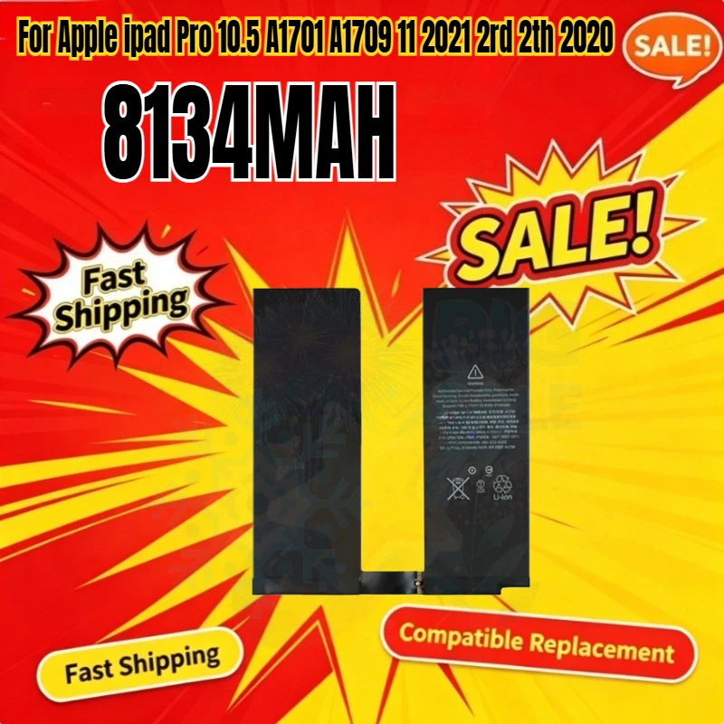 Battery For Apple ipad Pro 10.5 A1701 A1709 11 2021 2rd 2th 2020 A2228 A2230 A2231 2018 A1980 A2013 A1934 A1979 7540mAh-8134mAh