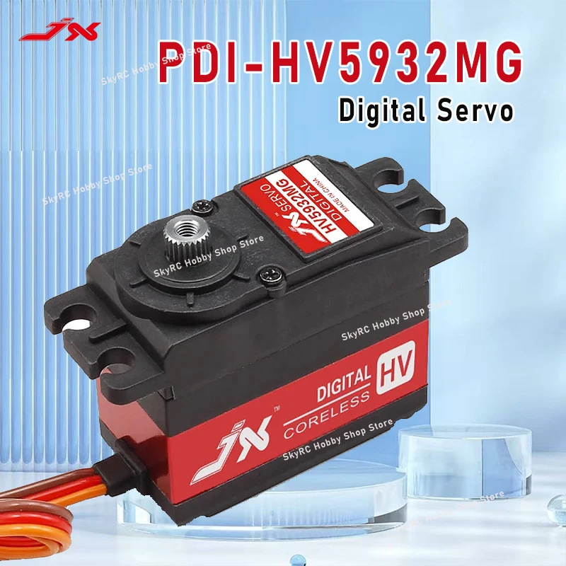 

JX Servo PDI-HV5932MG Цифровой сервопривод — крутящий момент 32 кг, 0,10 сек/60 ° на 8,4 В, металлическая шестерня, без сердечника, для радиоуправляемых и поделок
