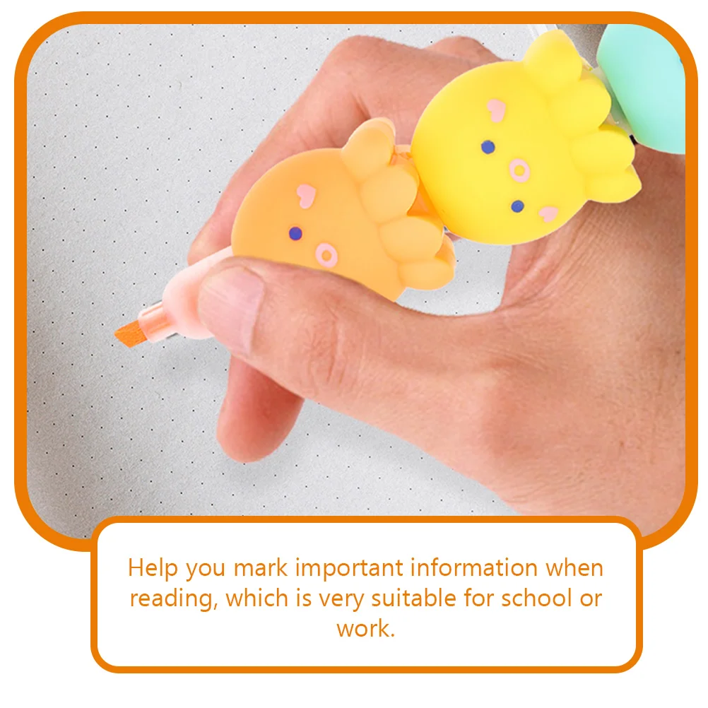 2 Pcs Octopus Highlighter Highlighters Marker Pen Plastic Aesthetic Notes Adorable