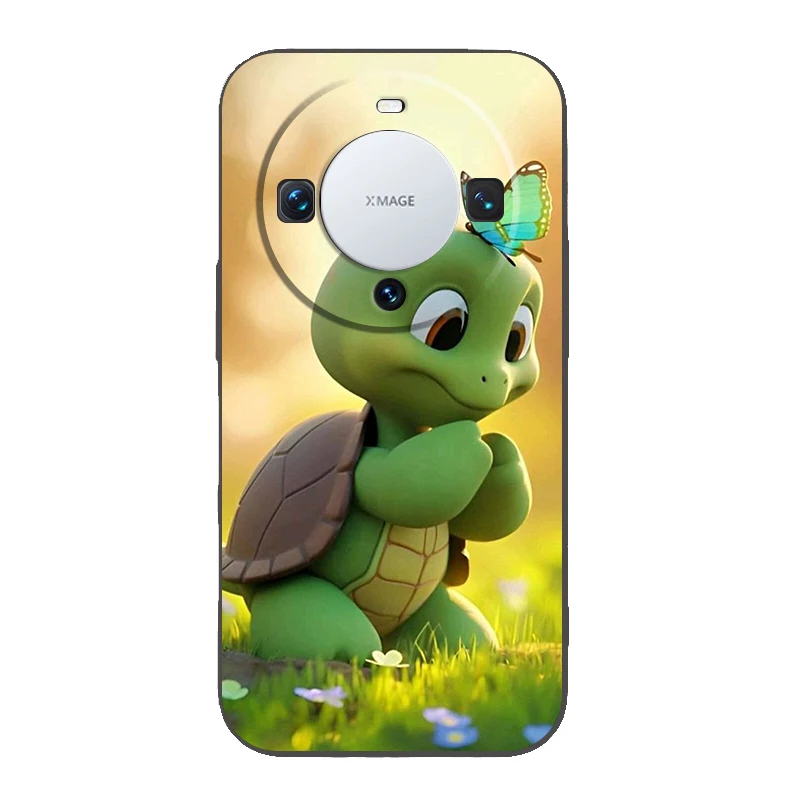 Cartoon Turtle Phone Case Cover for Huawei Mate 60 Pro P50 P40 P30 P20 P10 P Smart Y6 Y7 Y9 Plus Silicone Fundas Shell Capas Bag