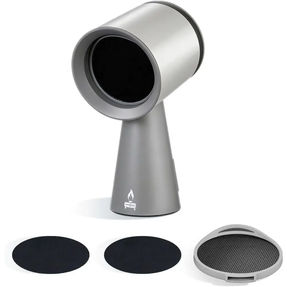 

Настольная компактная вытяжка с 3 скоростями всасывания, 2 фильтрами с активированным углем, низким уровнем шума (серебристая)