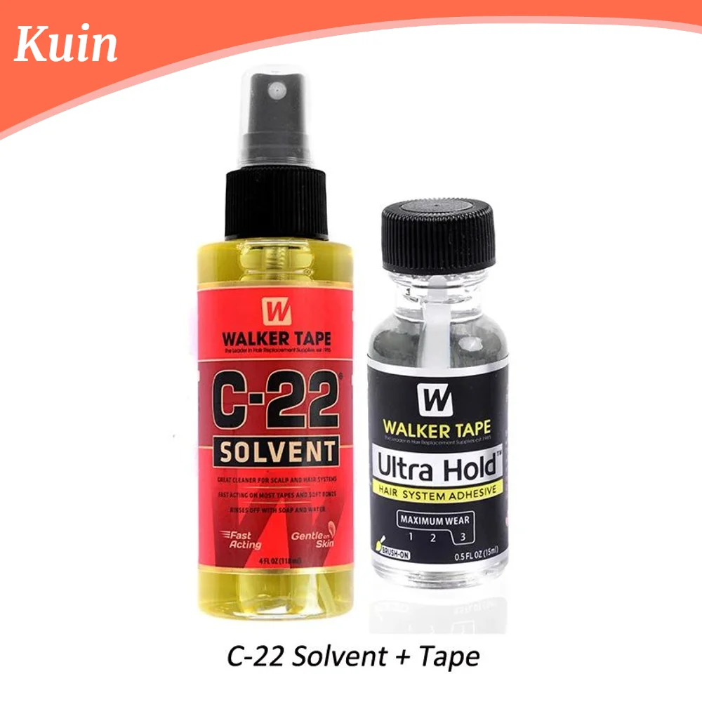 

C-22 Solvent By Walker Tape Remover Ultra Hold Adhensive Glue for Toupee 15ml Walker Tape Human Hair Wigs Spray With Brush New