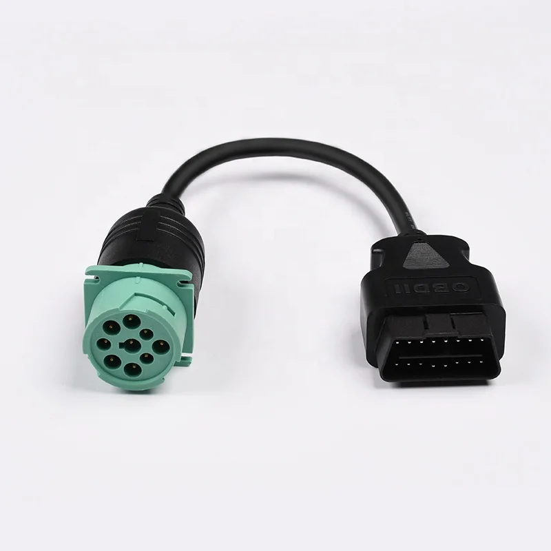 Direct Manufacturer OBDII Male to Female Green New 9Pin J1939 Cable