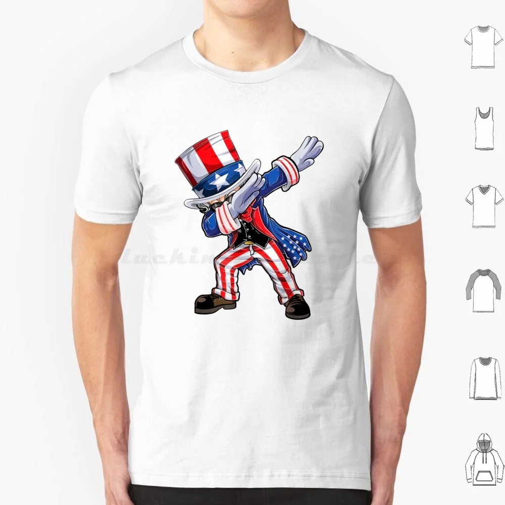 Dabbing Uncle Sam 4th Of July Kids Women Men Funny Dab Dance T Shirt Big Size 100% Cotton Funny 4th July Dance Sam