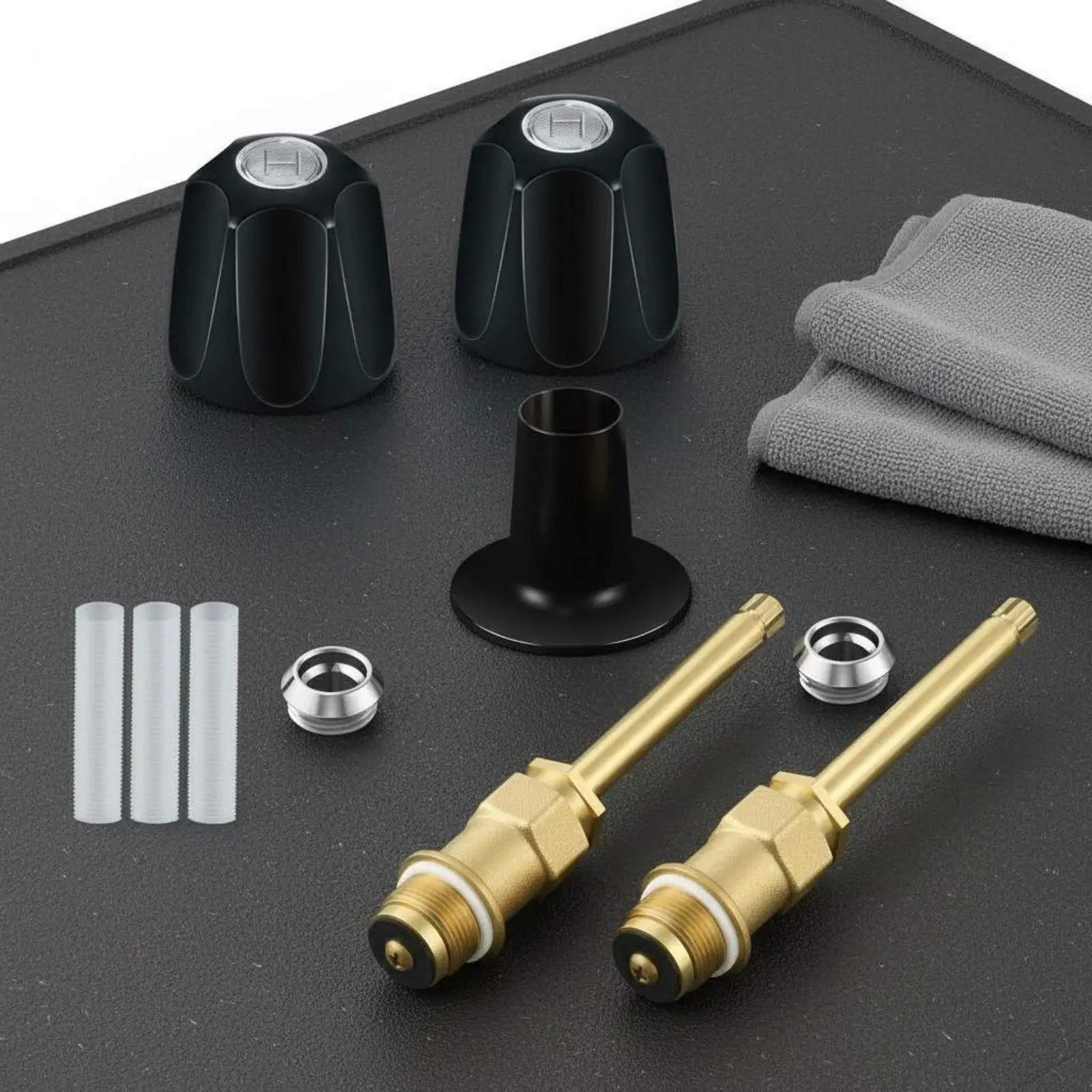 Three Handle Faucet Rebuild Kit Easy to Install 3-Handle Tub Shower Trim Brass Faucet Rebuild Trim for Repair