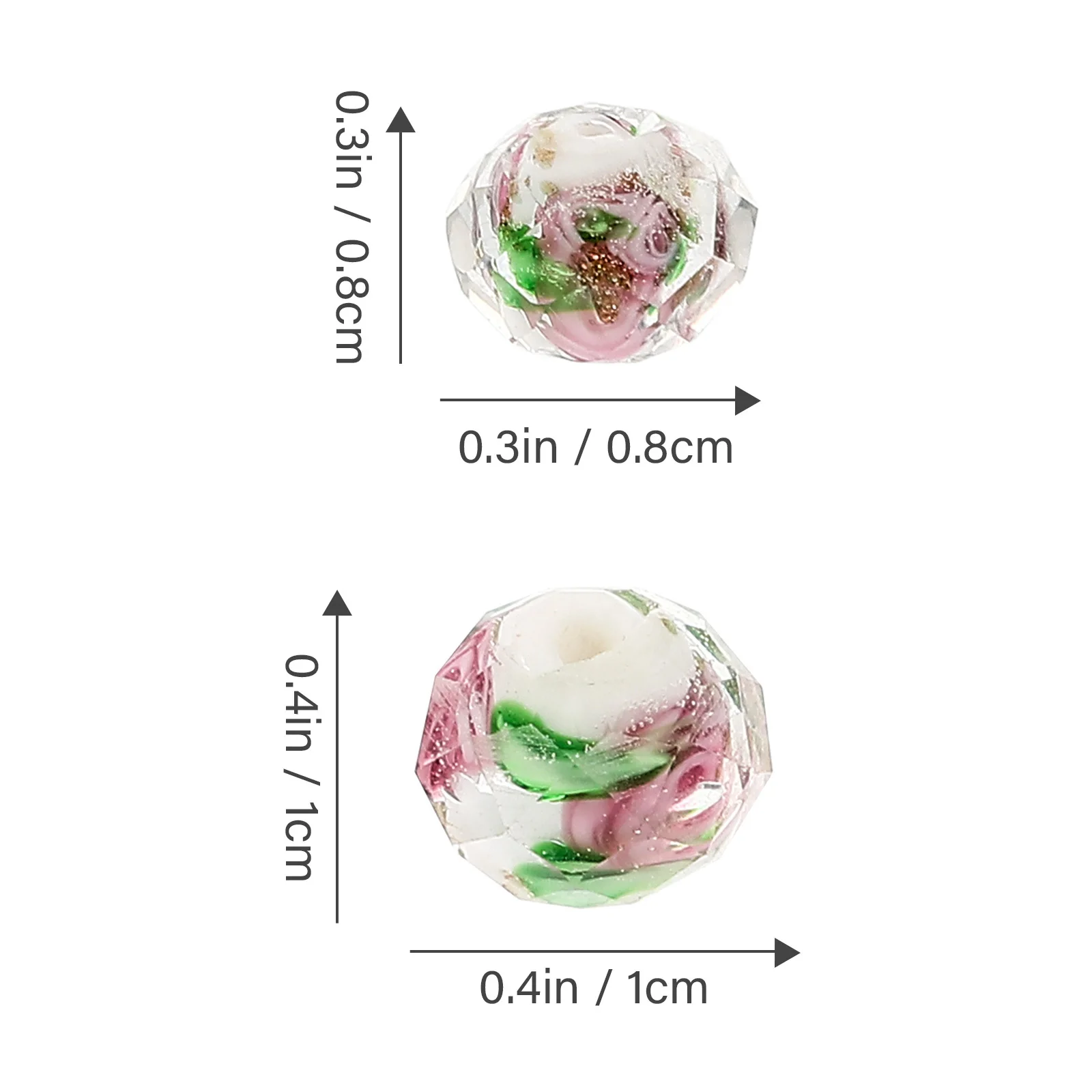 40Pcs Pendant Accessories Colored Flower Pattern Azure Stone Loose Beads DIY for Bracelet Necklace Jewelry Crafts Handmade