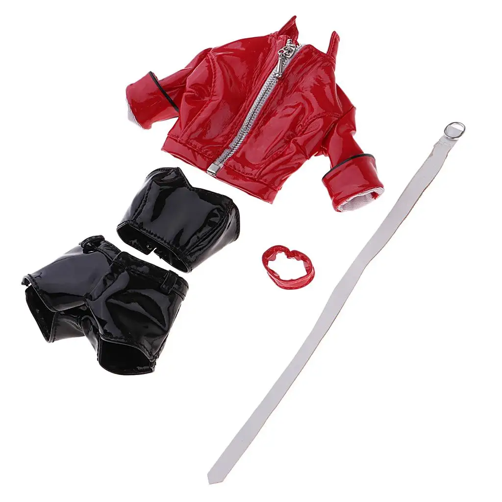 1/6 Set Damen kurze Hose und Lederjacke für 12 ''Action Body