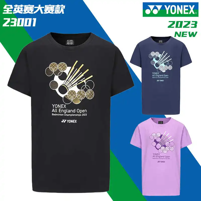 Yonex 2024 New Badminton Tennis Suit Men's Sports T-shirt Short Sleeve Comfortable Breathable Sweat-absorbent Quick-drying