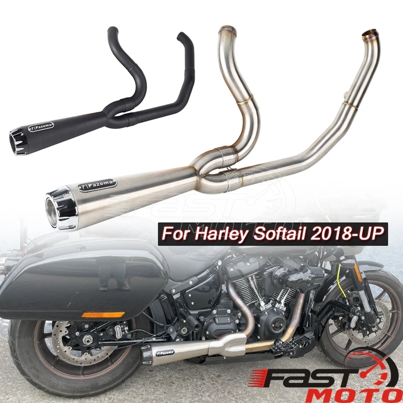 Stainless Steel Muffler Exhaust Pipe Heat Shield For Harley Low Rider FXLR FXLRST FXLRS FXRST Motorcycle Exhaust Systems 2018-UP