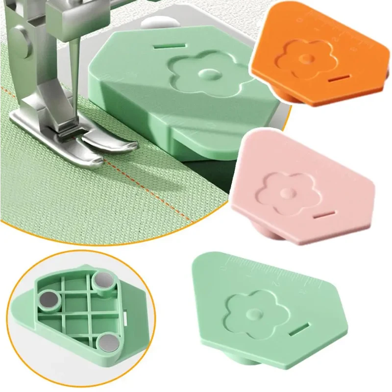 Sewing Magnetic Seam Guide Anti-Slip Grip Sewing Machine Guide Magnets Sewing Machine Attachments Multifunctional Ruler Hemmer