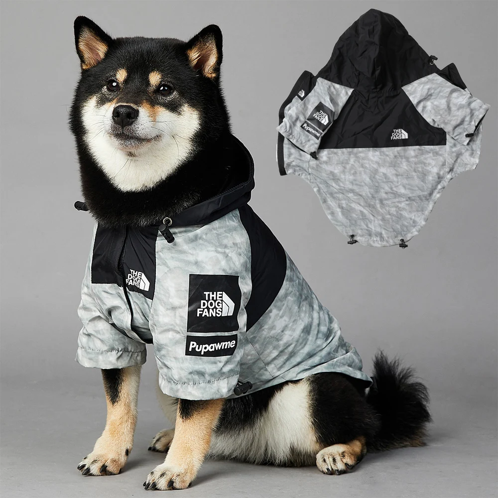 

Windproof and Rainproof Dog Large Dog Raincoat Dog Blue Pet Charge Coat