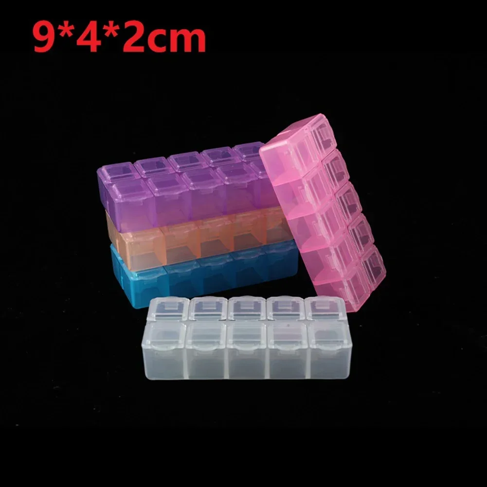 10 Grids Compartment Plastic Storage Box Jewelry Earring Bead Screw Holder Case Display Organizer Container