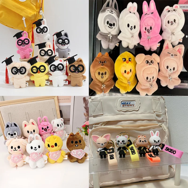 

8pcs new skzoo cute doll doll keychain pendant cute delicate schoolbag car pendant street children fan support gifts