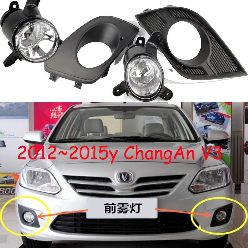 

Автомобильный бампер, фара ChangAn yuexiang V3, противотуманная фара 2012 ~ 2015y, автомобильные аксессуары, галогенная лампа, авто меняющая противотуманную фару