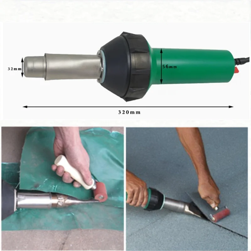 1600W Industrial High Power Hot Air Gun Handheld PVC Flooring PP Plate Plastic Welding Heat Gun Welder Construction Repair Tool