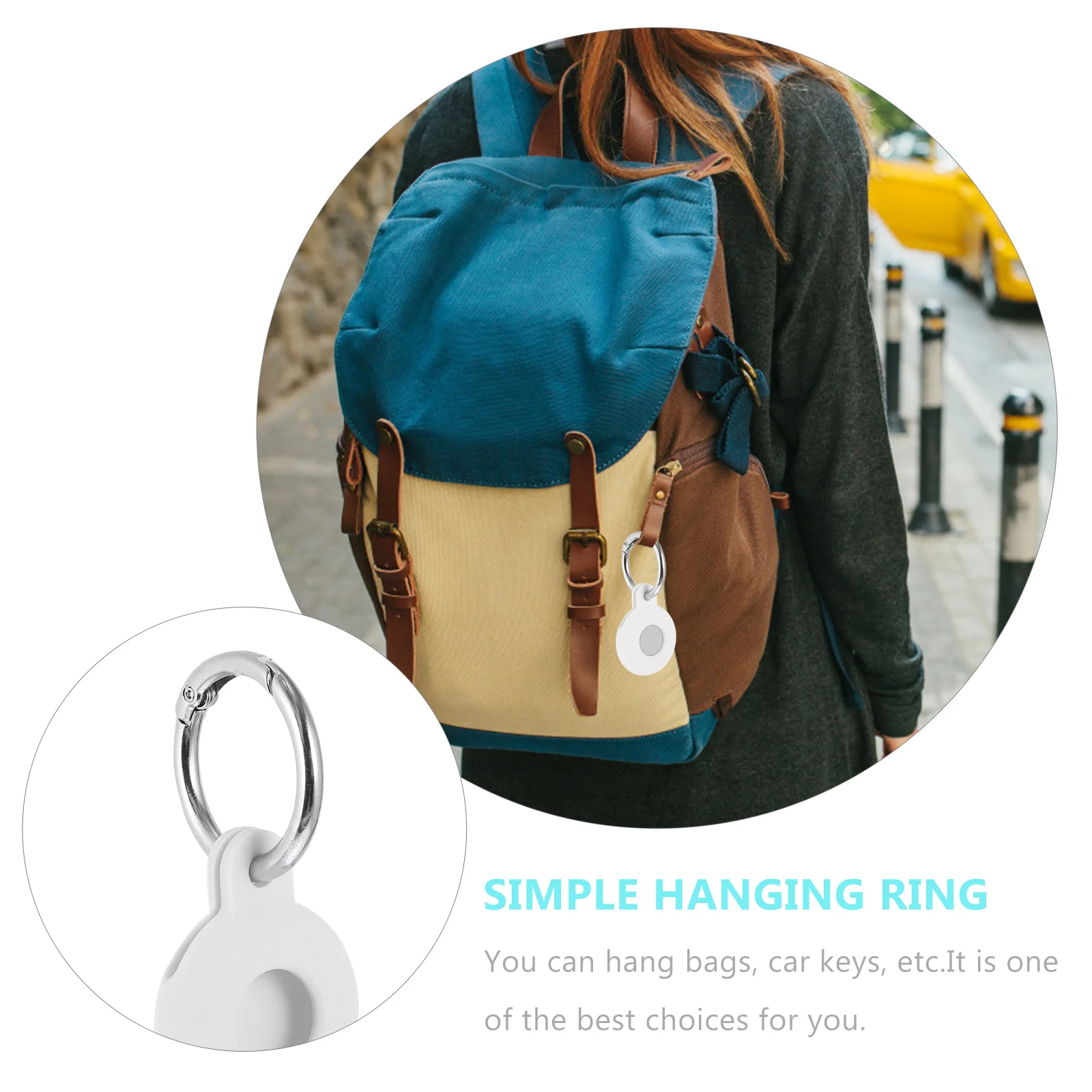 

2pcs Silicone Protective Case For Smart Tracer Anti-Scratch Durable Cover With Keychain Compatible With Airtags